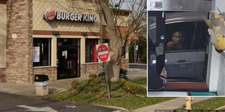 Suffolk County Police are working to identify a man accused of stopping by a Burger King in Huntington Station after stealing a car in June 2023.