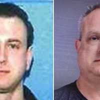 <p>Stephen Smerk at age 26 in 1996 (left) and at the time of his arrest.</p>