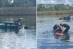 Woman Rescued After Driving Car Into Water On Long Island