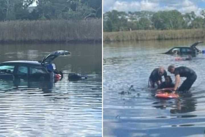 Woman Rescued After Driving Car Into Water On Long Island