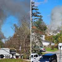 <p>View of the fire from&nbsp;Zion Episcopal Church.</p>