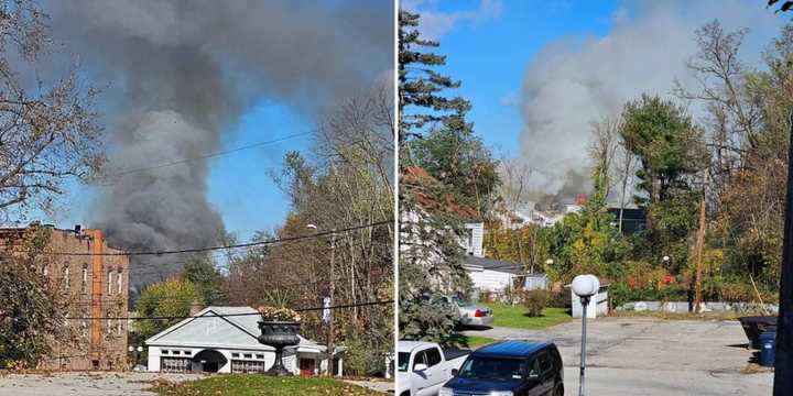 View of the fire from&nbsp;Zion Episcopal Church.