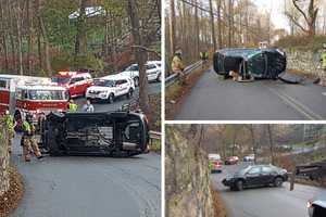 Rollover Crash: Car Flips On Side On Windy Roadway In Region