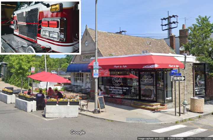 The fire happened at Bagels by Sofia located in Larchmont at 145 Chatsworth Ave.