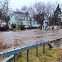 <p>Flooding on Peck Road in Wynantskill following heavy rain Monday, Dec. 18.&nbsp;</p>