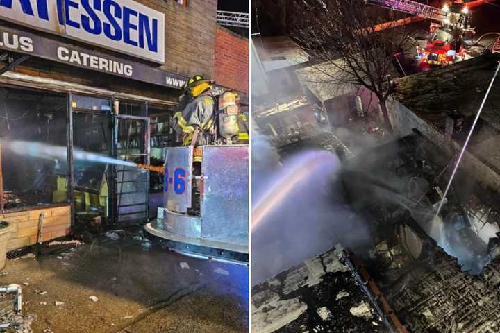 Fire Guts Long Island Deli, Apartment Building