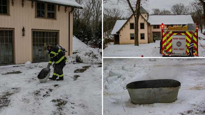 Firefighters responded to a home in Garrison after a tub of lithium batteries caught on fire inside the residence's garage.&nbsp;