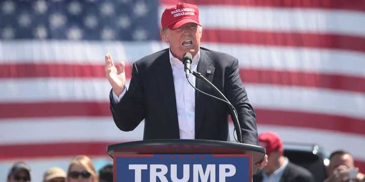 Former President Donald Trump speaking at an Arizona rally in March 2016.&nbsp;