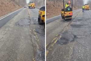 Crews Repairing Pot Holes On State Roads In Northern Westchester