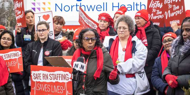 Healthcare workers from Long Island Jewish Valley Stream.