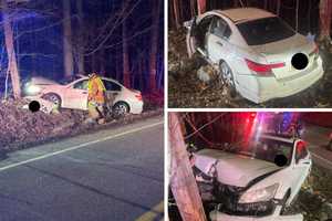 3 Hospitalized After Car Strikes Pole On Road Near Westchester Border