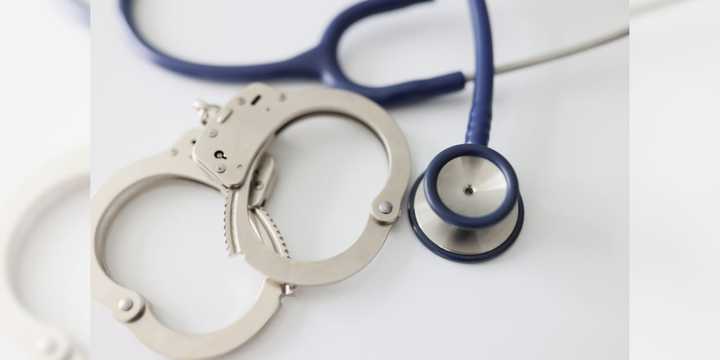Stethoscope and handcuffs