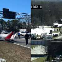 <p>A small plane was forced to make an emergency landing on the Southern State Parkway in East Farmingdale on Tuesday morning, Feb. 20.&nbsp;</p>