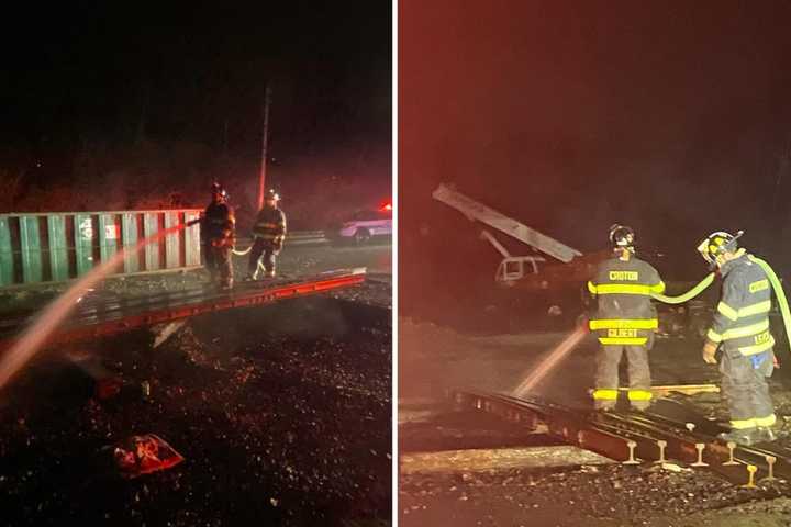 Rubbish Fire Ignites Near Railroad Yard In Westchester