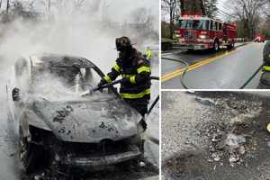 Firefighters Battle Car Blaze, Burning Wires In Northern Westchester