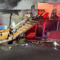 <p>Firefighters douse the charred remains of the Pad Thai Noodle restaurant in Colonie following an early-morning explosion and fire Thursday, April 4.&nbsp;
  
</p>