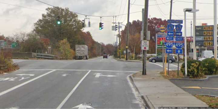 The intersection of Express Drive South and Long Island Motor Parkway in Hauppauge.