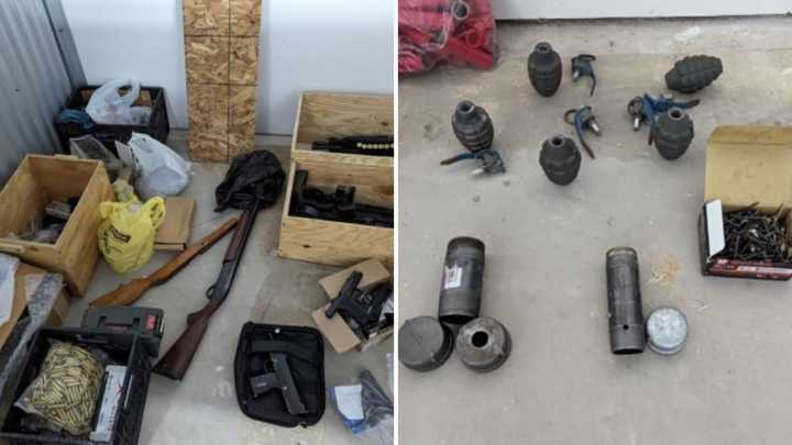 Federal officials released images of Neff's alleged arsenal discovered in his storage units.