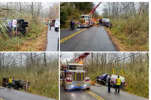 Propane Truck Rolls Over Into Embankment In Hudson Valley