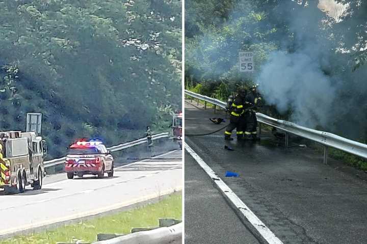 Motorcycle Crash Causes Fire In Westchester: Developing