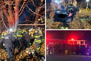 Firefighters Use Saws To Free Person Trapped In Car After Crash In Westchester County