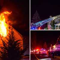 Fire Blazes Through 3-Story Home In Rye While Firefighters Comb It For Residents