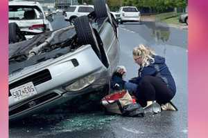Pregnant Maryland Firefighter Rescues Woman Trapped In Car, Then Gives Birth To Baby Girl
