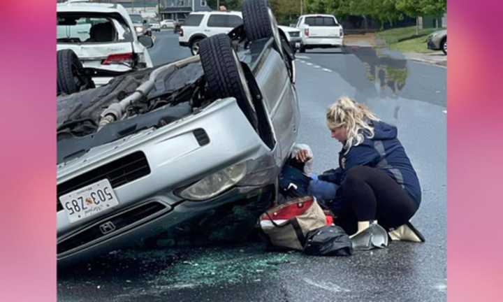 The pregnant firefighter jumped into action to help others, ignoring her own labor.