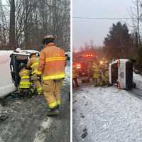 Driver Rescued After Rollover Crash In Hudson Valley During Storm