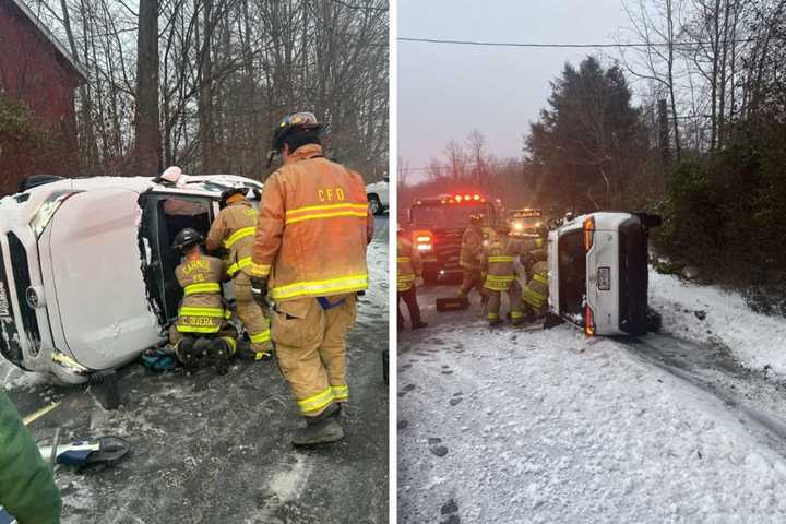 Driver Rescued After Rollover Crash In Hudson Valley During Storm