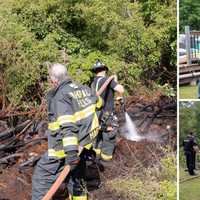 Brush Fire Threatens Home In Hudson Valley