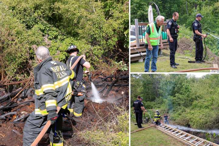 Brush Fire Threatens Home In Hudson Valley