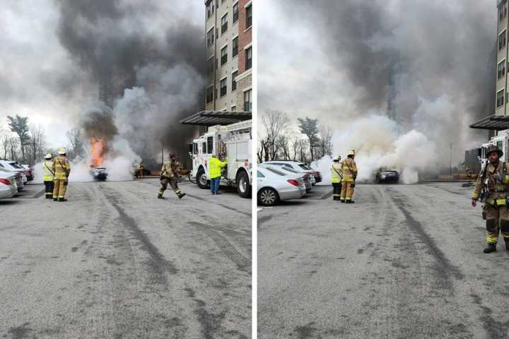 Blaze Completely Engulfs Car In Briarcliff Manor: Photos