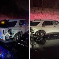 Trooper Hospitalized After Car Slams Into Parked Cruiser On I-91 In CT During Storm: Police