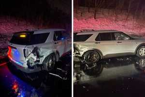 Car Driven By Hudson Valley Man Crashes Into Parked Cruiser On Highway During Storm: Police