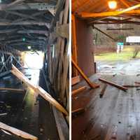One Of Last Covered Bridges In CT Severely Damaged By Backhoe