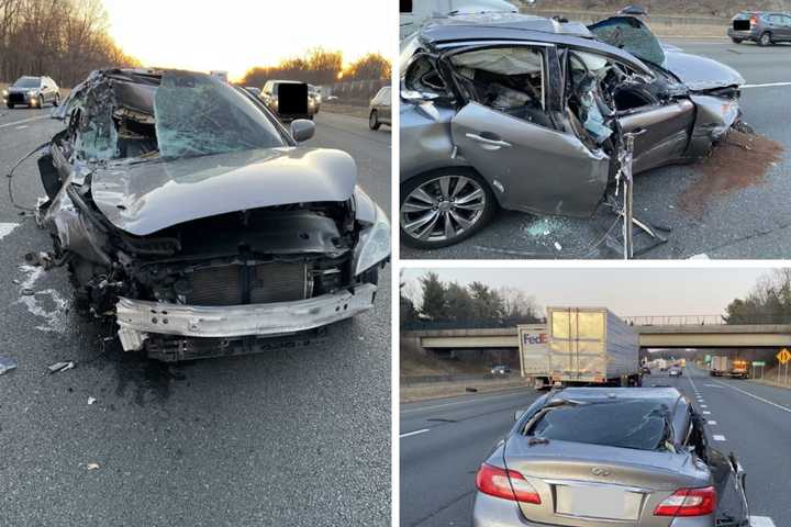 Car Slams Into Tractor-Trailer On I-84 In Vernon, Driver Gets Out With Help From Samaritans