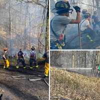 <p>A brush fire erupted off Washington Street in Montrose on Thursday, April 13.</p>