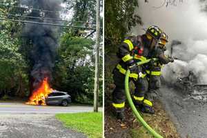 Car Bursts Into Flames, Causes Temporary Road Closure In Somers