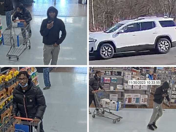 Surveillance images depicting the suspects and their vehicle were released by Waterford Police.