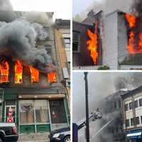 <p>A multi-building blaze raged for most of the day on Monday, April 17 in Port Chester on South Main Street (US Route 1).</p>