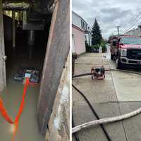 <p>Several fire departments, including from Croton-on-Hudson, helped pump flooded basements in Mamaroneck after a storm on Friday, Sept. 29.</p>