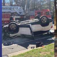 One Person Trapped After Vehicle Overturns In Olney Crash (DEVELOPING)