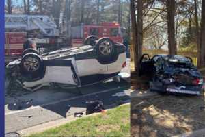 One Person Trapped After Vehicle Overturns In Olney Crash (DEVELOPING)