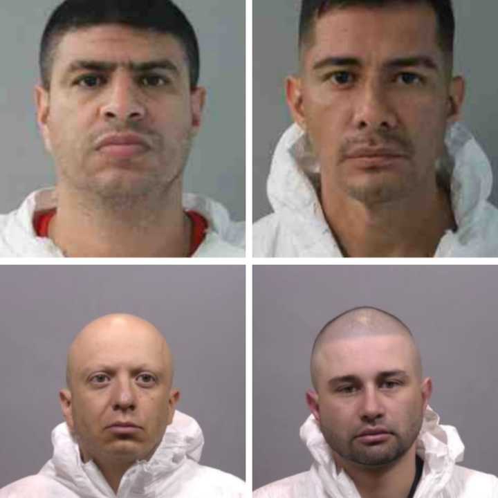 The four men charged with targeting Asian American business owners include, clockwise from top left: Diego Martinez Franco Alexander, John J. Carmona Artega, Jose Javier Garcia Ortega, Victor Alfonso Lopez Restrepo.