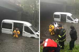 Disabled Patient, Caregivers Rescued From Flooded Bronx River Parkway In White Plains