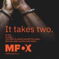 <p>An &quot;It takes two&quot; themed poster, part of the New York State Department of Health&#x27;s campaign encouraging residents to get the mpox vaccine.</p>