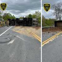 Route 9A Reopens After Dump Truck Overturns In Greenburgh