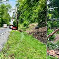 Person Hospitalized After Car Slams Into Pole In Somers