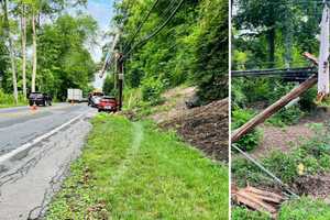 Person Hospitalized After Car Slams Into Pole In Somers